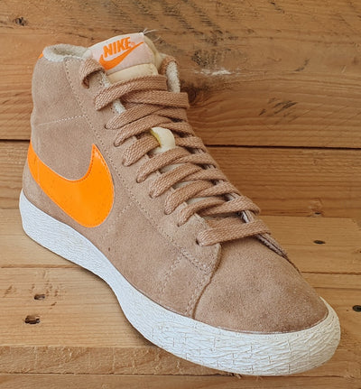 Nike Blazer Mid Suede Trainers UK5/US7.5/EU38.5 518171-202 Beige/Orange/White