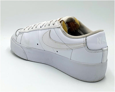 Nike Blazer Low Platform Leather Trainers DJ0292-100 Triple White UK6/US8.5/E40
