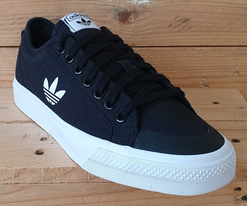 Adidas Nizza Trefoil Canvas Trainers UK8.5 US9 EU42.5 FW5185 Core Black White