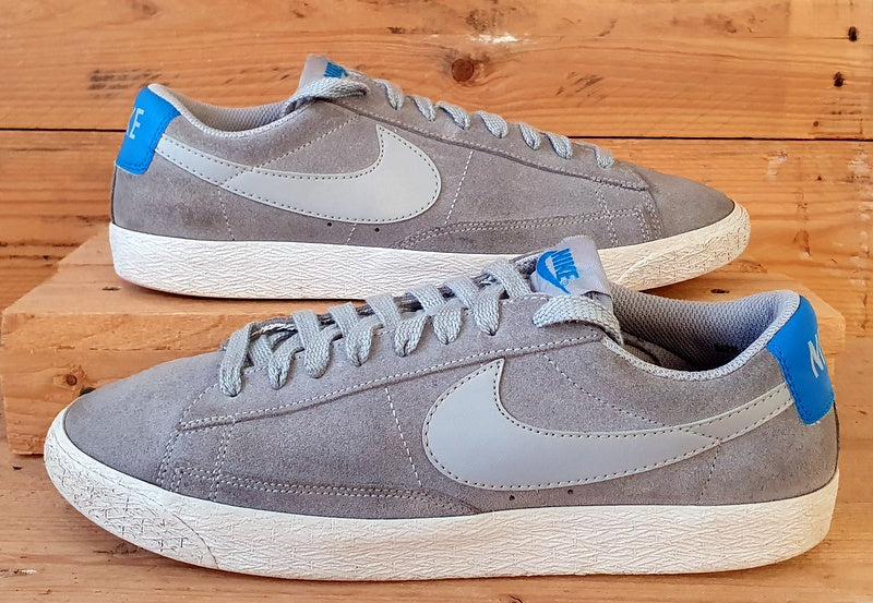 Nike Blazer Low Suede Trainers UK9/US10/EU44 371760-022 Grey/Blue/White