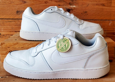 Nike Ebernon Low Leather Trainers UK8/US9/EU42.5 AQ1775-100 Triple White