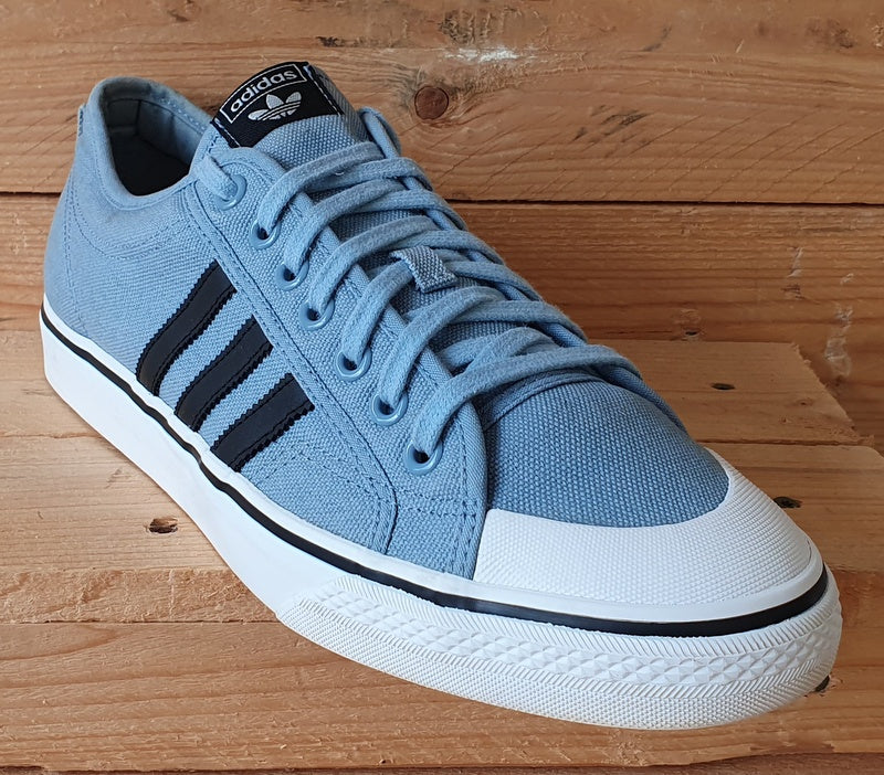 Adidas Original Nizza Low Canvas Trainers UK12.5/US13/EU48 BZ0491 Blue/White/Gum