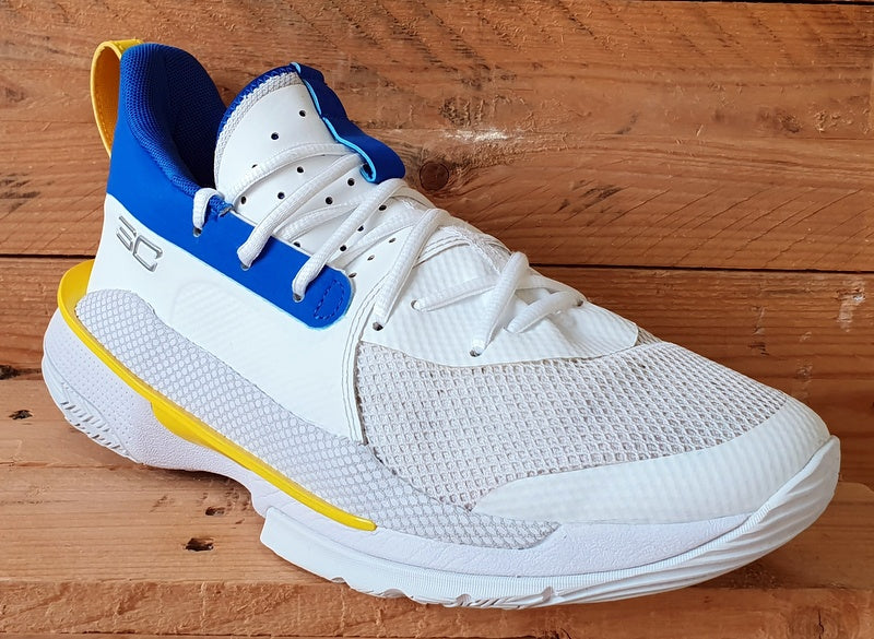 Under Armour TB Curry 7 Trainers UK9/US10/EU44 3023300-106 White/Blue/Yellow