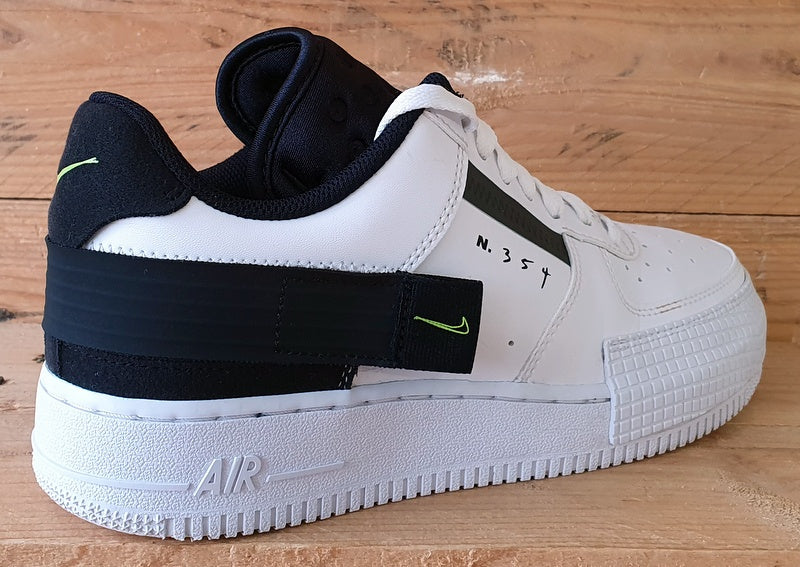 Nike Air Force 1 Low Leather Trainers UK6/US7/EU40 AT7859-101 White Black Volt