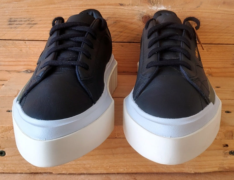 Adidas Hypersleek Low Leather Trainers UK6/US7.5/EU39 EE8275 Black/White
