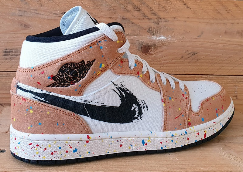 Nike Air Jordan 1 Mid SE Trainers UK8.5/US9.5/EU43 DA8005-100 Paint Splatter