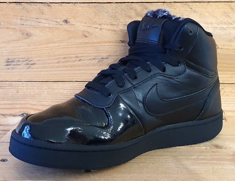 Nike Court Borough Mid Leather Trainers UK6/US8.5/EU40 AQ1769-001 Triple Black