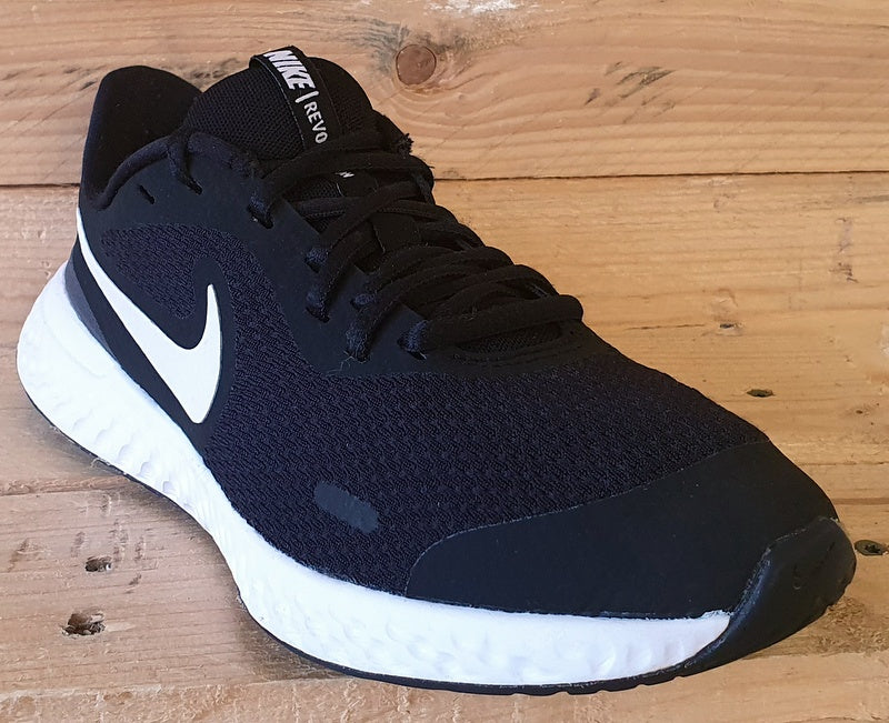 Nike Revolution 5 Low Textile Trainers UK4/US4.5Y/EU36.5 BQ5671-003 Black/White
