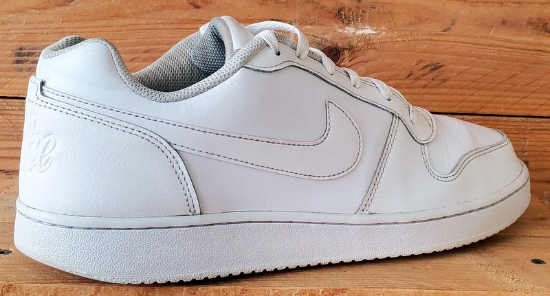 Nike Ebernon Low Leather Trainers UK10/US11/EU45 AQ1775-100 Triple White