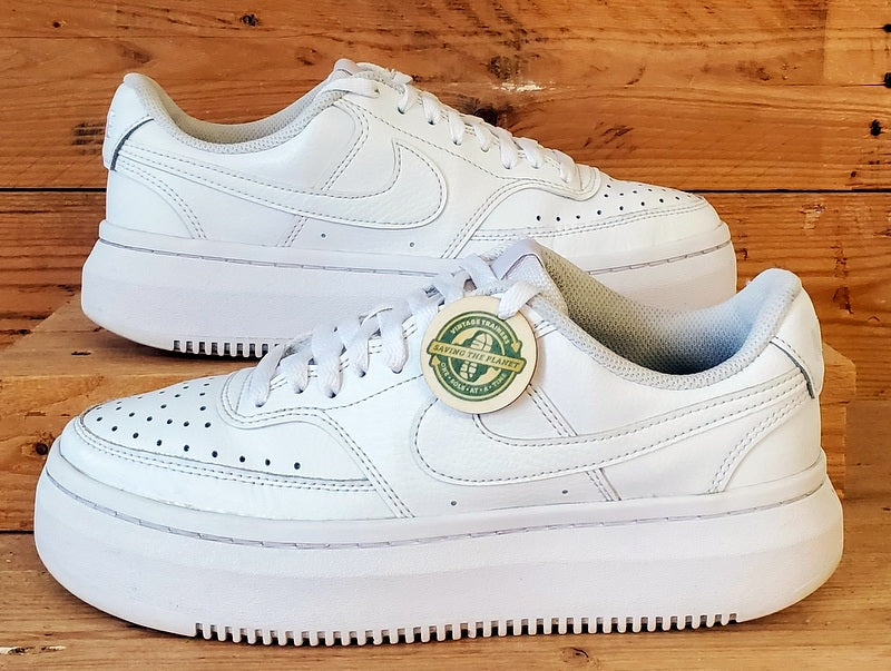 Nike Court Vision Alta Leather Trainers UK7/US9.5/EU41 DM0113-100 Triple White