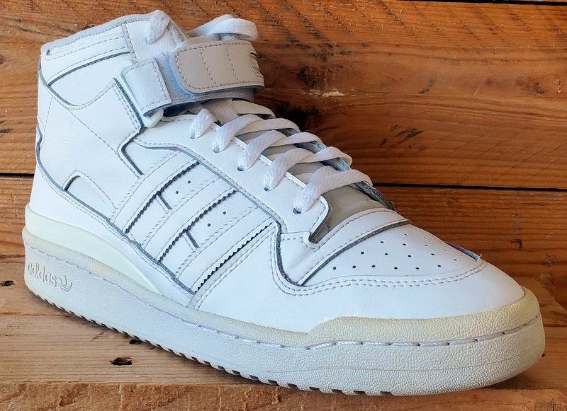 Adidas Forum Mid Leather Trainers UK9/US9.5/EU43 FY4975 Triple White
