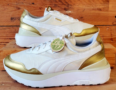 Puma Cruise Rider Low Textile Trainers UK6.5/US9/EU40 380500-01 White/Team Gold