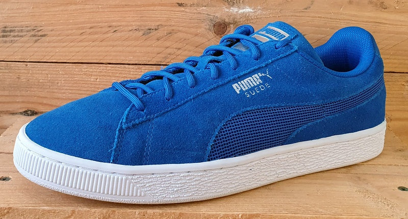 Puma Suede Low Trainers UK9.5/US10.5/EU44 361370-02 Blue/White/Silver