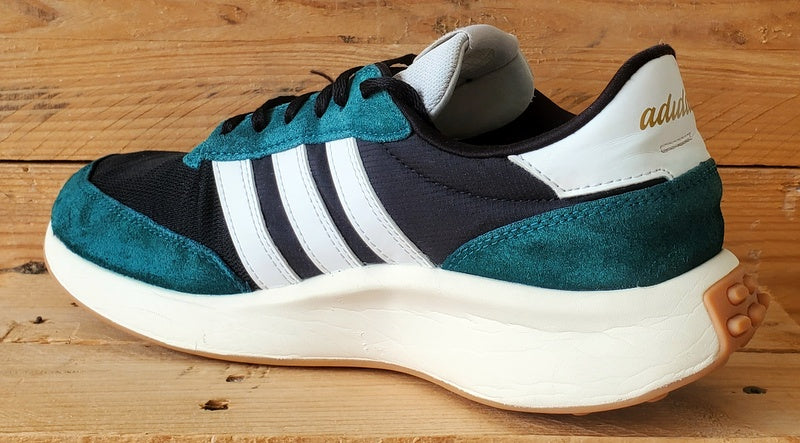 Adidas Run 70s Low Suede/Textile Trainers UK9/US9.5/EU43 GY3887 Green/Black