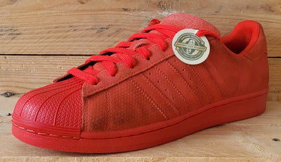 Adidas Superstar Low Suede Trainers UK9/US9.5/EU43 S79475 Triple Red