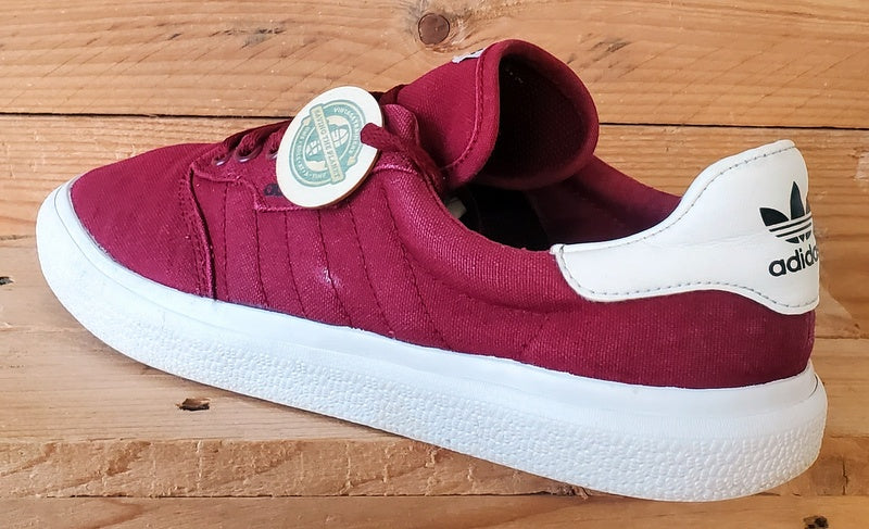 Adidas 3MC Low Canvas Trainers UK9/US9.5/EU43 DB3104 Bordeaux/White