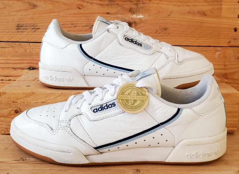 Adidas Continental 80 Low Leather Trainers UK7/US7.5/EU40.5 EG3875 White/Gum