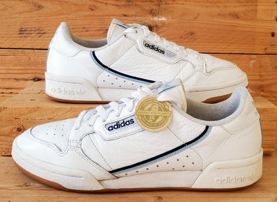 Adidas Continental 80 Low Leather Trainers UK7/US7.5/EU40.5 EG3875 White/Gum