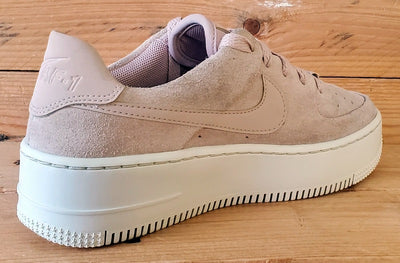 Nike Air Force 1 Sage Low Suede Trainers UK3/US5.5/EU36 AR5339-201 Pink/White