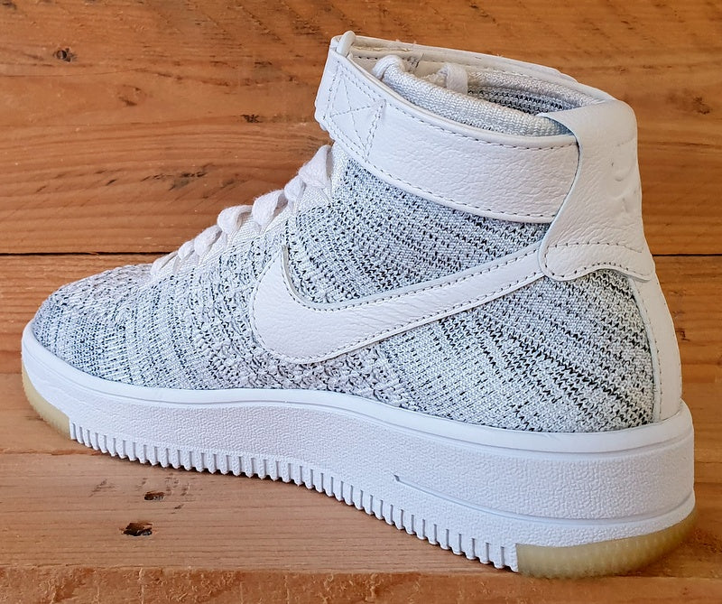 Nike Air Force 1 Mid Flyknit Trainers UK5/US7.5/EU38.5 818018-101 White