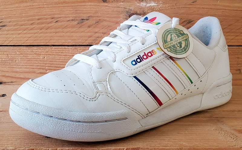 Adidas Continental 80 Low Leather Trainers UK4.5/US5/EU37 GY3127 White/Rainbow