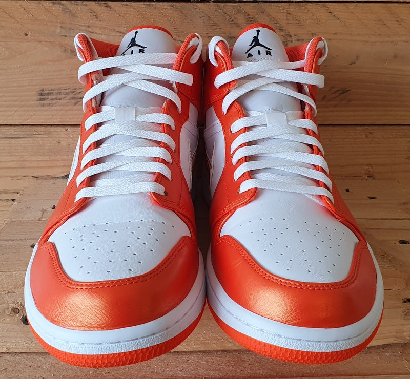 Nike Air Jordan 1 Mid Leather Trainers UK11/US12/EU46 DM3531-800 Metallic Orange