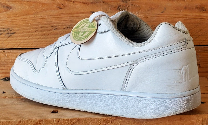 Nike Ebernon Low Leather Trainers UK10/US11/EU45 AQ1775-100 Triple White