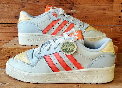 Adidas Rivalry Low Leather Trainers UK8/US9.5/EU42 H68109 Grey/Orange/White
