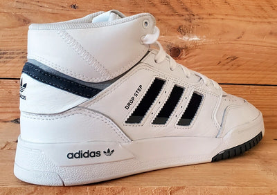 Adidas Drop Step Mid Leather Trainers UK6/US6.5/EU39 FZ5979 White/Black