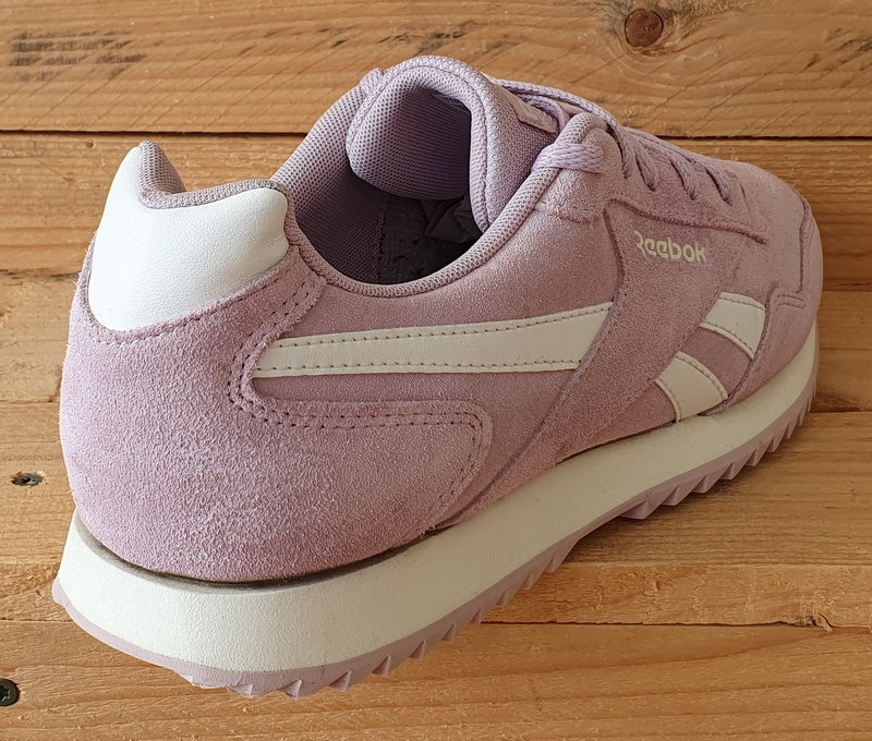 Reebok Royal Glide Ripple Low Suede Trainers UK8/US10.5/EU42 FW7876 Lilac/White