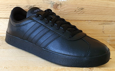 Adidas VL Court Low Leather Trainers UK6/US6.5/EU39.5 FW3774 Triple Black
