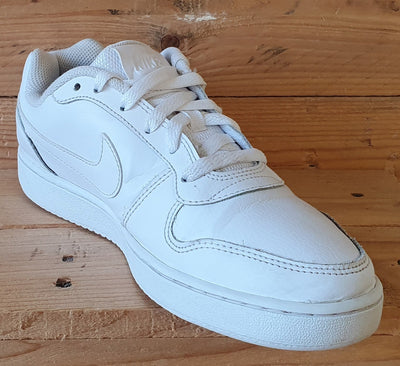 Nike Ebernon Low Leather Trainers UK6/US7/EU40 AQ1775-100 Triple White