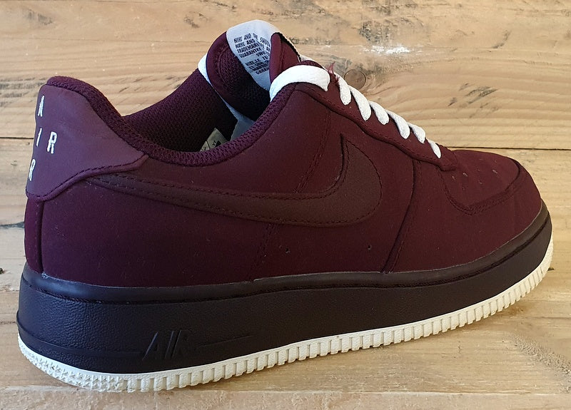 Nike Air Force 1 Low Suede Trainers UK6/US7/EU40 820266-604 Night Maroon/White