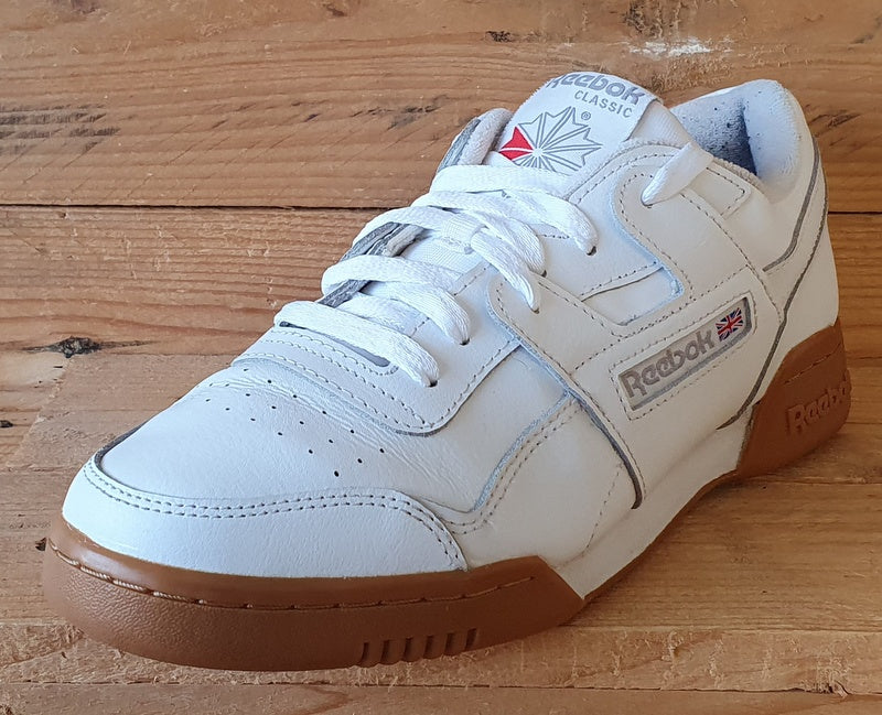 Reebok Workout Plus Low leather Trainers UK6.5/US7.5/EU40 CN2126 White/Gum