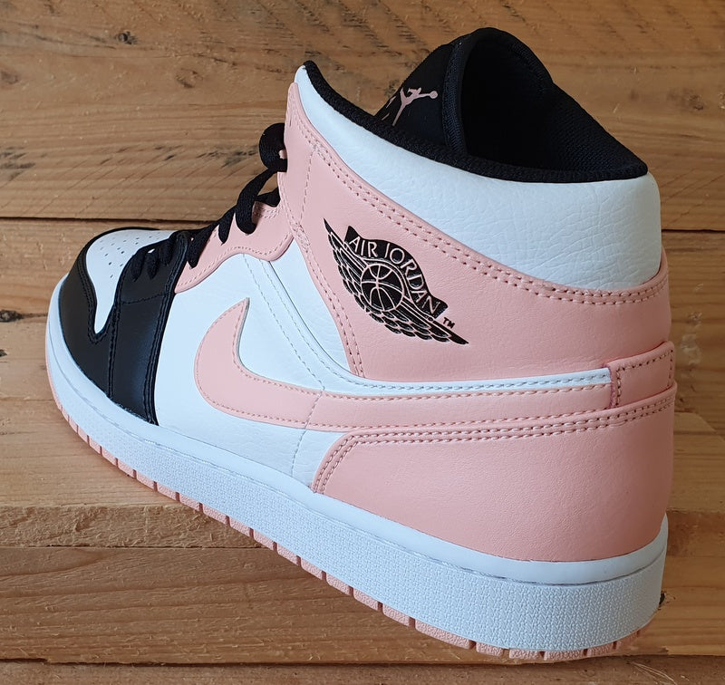 Nike Air Jordan 1 Mid Leather Trainers UK11/US12/EU46 554724-133 Crimson Tint