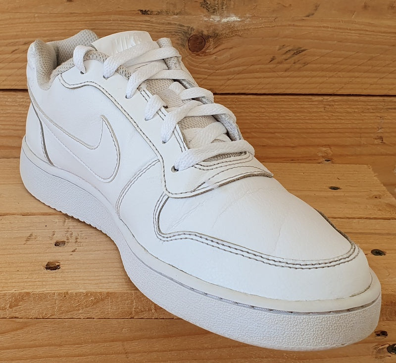 Nike Ebernon Low Leather Trainers UK8/US9/EU42.5 AQ1775-100 Triple White