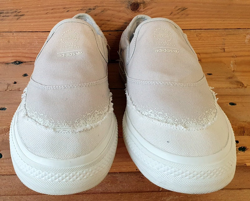 Adidas Nizza RF Slip On Low Canvas Trainers UK9.5/US10/EU44 H05247 Bliss  White – VintageTrainers