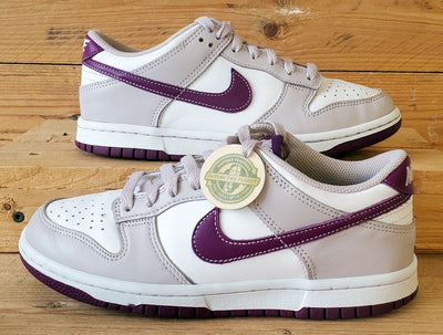 Nike Dunk Low Leather Trainers UK4/US4.5Y/E36.5 FB9109-104 Platinum Violet/White