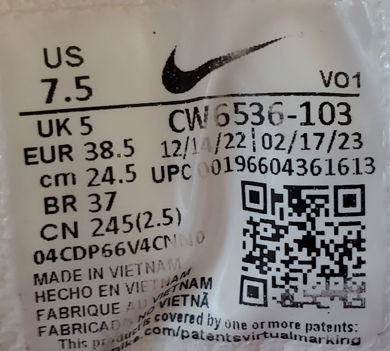 Nike Court Vision Alta Low Textile Trainers UK5/US7.5/EU38.5 CW6536-103 White