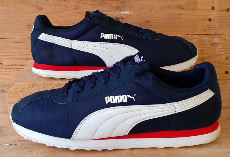 Puma Turin NL Low Nylon/Leather Trainers UK12/US13/EU47 362167 02 Navy/White