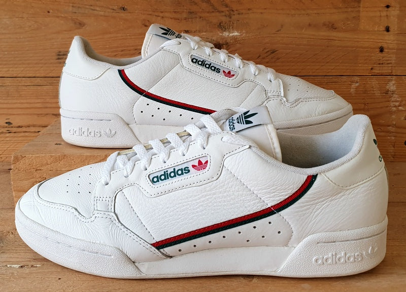 Adidas Continental 80 Leather Trainers UK11/US11.5/EU46 EG4592 White/Green/Red