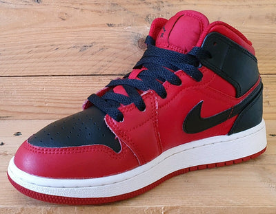 Nike Air Jordan 1 Mid Leather Trainers UK3.5/US4Y/EU36 554725-660 Reverse Bred