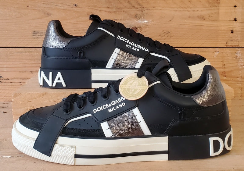 Dolce and Gabbana DG Roma Low Leather Trainers UK9/US9.5/EU43 CS1863 AO223 Black