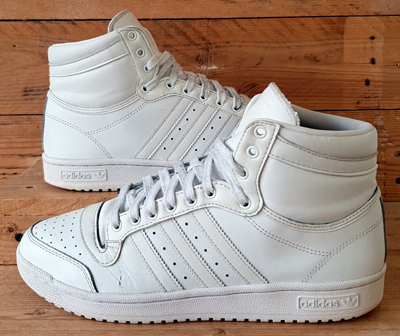 Adidas Top Ten Mid Leather Trainers UK9.5/US10/EU44 FV6131 Triple White