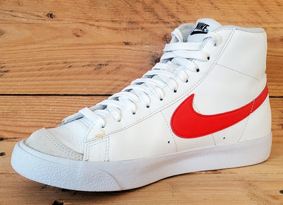 Nike Blazer 77 Mid Leather Trainers UK5/US5.5Y/EU38 DA4086-110 White/Red