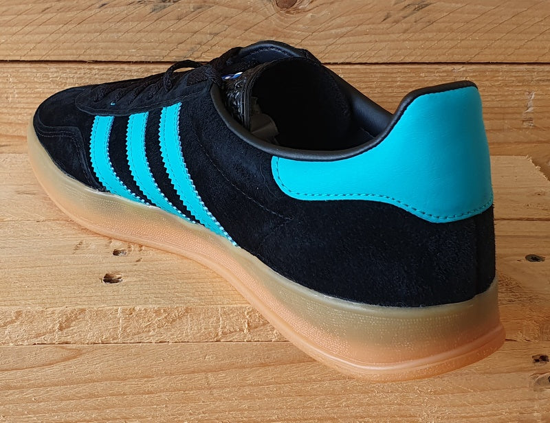 Adidas Gazelle Indoor Low Suede Trainers UK8/US8.5/EU42 EE5732 Black/Aqua/Gum