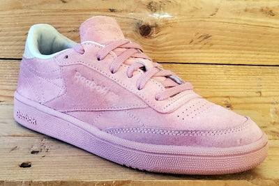 Reebok Club C 85 Low Suede Trainers UK4/US6.5/EU37 CM9053 Triple Chalk Pink