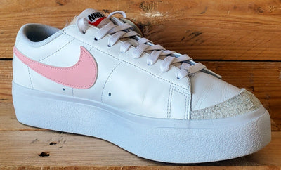 Nike Blazer Platform Low Leather Trainers UK7/US9.5/EU41 DJ0292-103 White/Pink