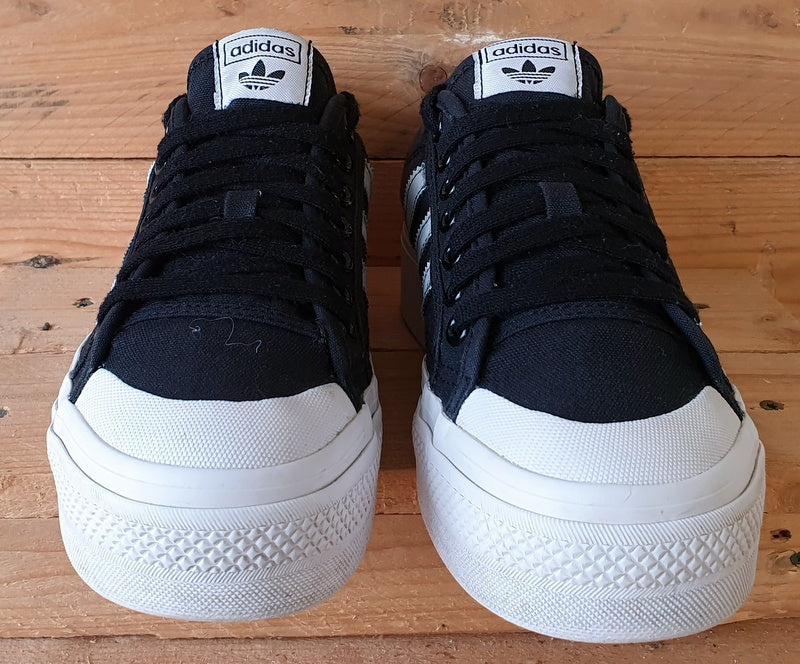 Adidas Original Nizza Low Canvas Trainers UK7/US8.5/EU40.5 FV5321 Black/White