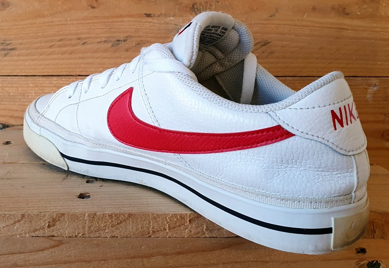 Nike Court Legacy Low Leather Trainers UK9/US10/EU44 CU4150-105 White/Red